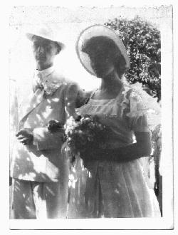 Howard Finn and 1st wife Zelma at their wedding in California