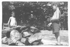 Richard roasts hot dogs.