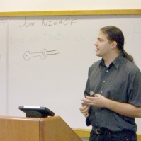 BikeSkillsA3_060715 On a Tuesday evening, Jon led an indoor class on bicycling equipment, maintenance, safety and more.