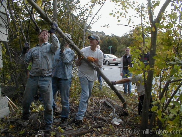 011020CRT-Rte30b When the volunteers had cleared all the trees from the Framingham length of the trail, they finally opened it up to view from Route 30 (October 2001).