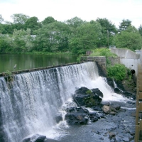 040613SaxonvilleDam Across the street,  Saxonville Dam once harnessed the Sudbury River to power the Saxonville Mills. Did you spot the blue heron?