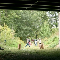 041002CRTCleanUp1 Framed in its MassPike underpass, the CRT gets another grooming.
