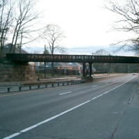 060416Rte9CRTBridge1 One major example of pre-existing railroad infrastructure is the CRT bridge over Route 9.