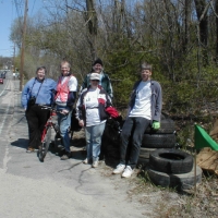 P4280081 A rail trail project brings willing eyes and arms, to keep it clean.
