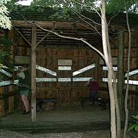 070601ColdRiverCamp_TheBlind On the north side of Deer Meadow Bog, the White Mountain National Forest has provided a fine observation blind.