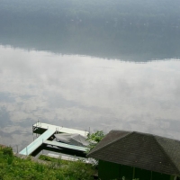 -v060622RecreationDockAtLakeMorey Recreation, the Ward cottage, has a steep drop to its boathouse and dock.