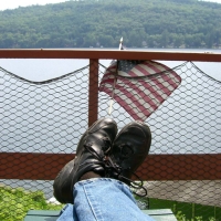 -v060630LakeMoreyFromRecreationCottage Any day by a lake is nice. But this week at Lake Morey was very special for Jill and her sisters. They grew up summers in Wildwood, a cottage on that lake.
(HINT: In Index level, click on any thumbnail for Slide level. In Slide level, click on right or left side of slide or use right-arrow or left-arrow key to go forward or back, center or Z-key to Zoom in and out, Page-up key or up-arrow icon to go back up a level. S-key toggles Slideshow mode.)