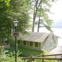 060629RecreationCottageAtLakeMorey The Ward sisters offered to rent us the cottage next door, Recreation. Years ago, the Andrists had many good times with its owners, Earl and Doris Ward of Hanover, NH. It's nice to be back!