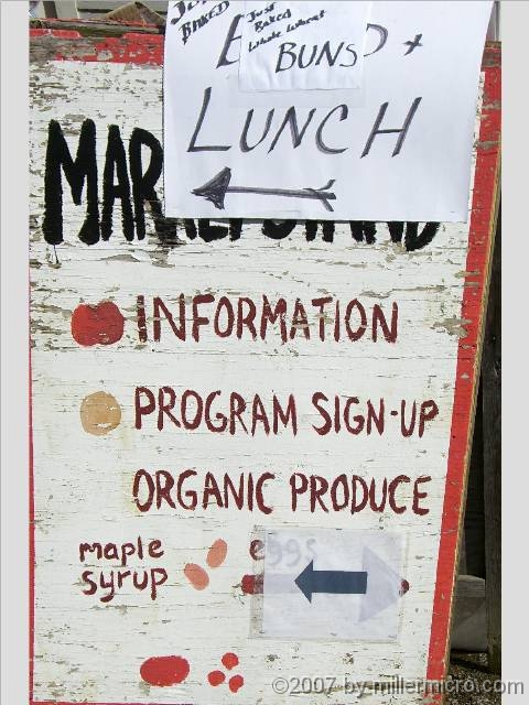 070303FarmSign2 For today's special activities, there are special signs. This one leads us to...