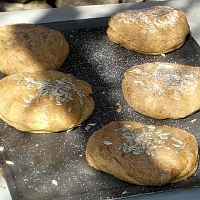 070303BeehiveOven2 fresh bread, baked in...