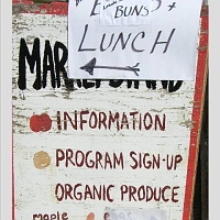 070303FarmSign2 For today's special activities, there are special signs. This one leads us to...