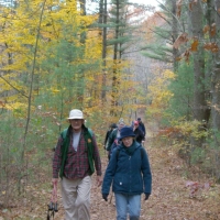 061026RockyNarrows6 On the trail, through New England's beautiful fall foliage.