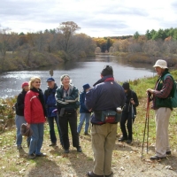 061026RockyNarrows8 Further downstream on the Charles River, we pause at a lovely spot in the allee of a mansion. (See the final, panoramic view.)