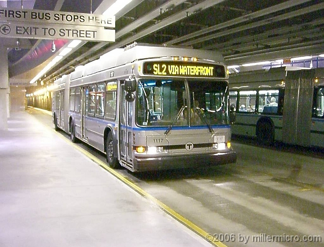 060727SilverLine5 We were BOTH right! A subway AND a bus. Sixty-foot-long articulated double buses running in underground tunnels. Why not?