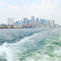 060727BostonSkyline3 We leave Boston behind, and Fish Pier (with the No Name Restaurant) to starboard.