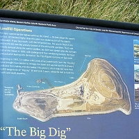 060727SpectacleIslandInfo2 Another sign shares a few big facts about how Spectacle Island got much-needed clean fill, and Boston's 