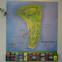 060727SpectacleIslandInfo4 The headquarters building offers visitors this helpful wall map and many hand-outs.